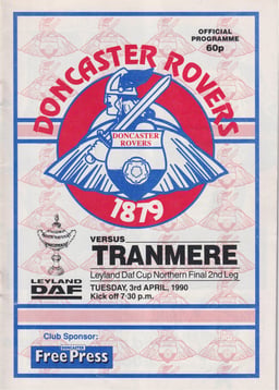 Doncaster Rovers v Tranmere Rovers Match Programme 1990-04-03